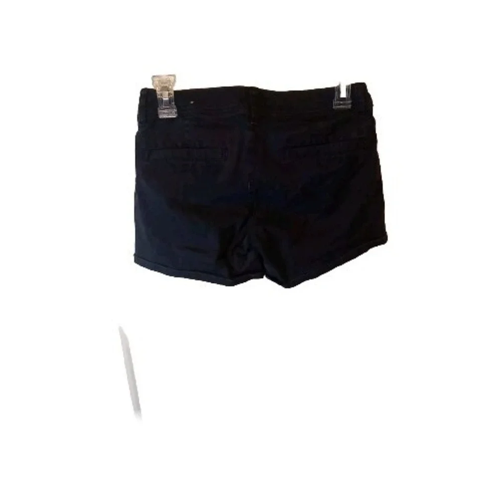 American Eagle Outfitters Midi Shorts Womens Size 00 Black‎ Chinos Rolled Hem